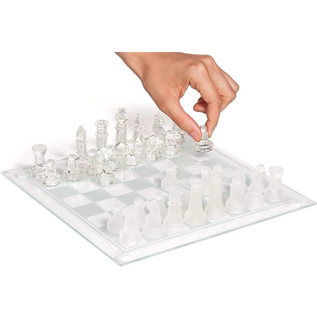 クリスタル　チェス　セット　本格 チェス盤,チェス,大人用のつや消しガラスのチェス盤,32個の